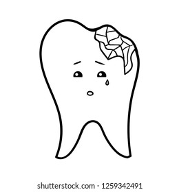 Coloring book for children, Chipped tooth