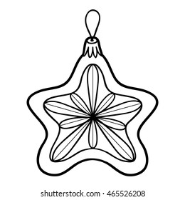 Coloring book for children, Christmas decorations, star