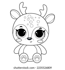 coloring book for children Christmas deer