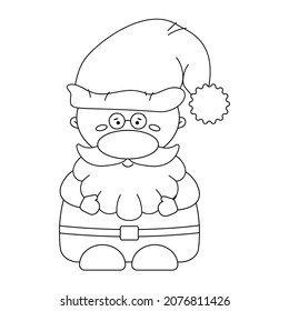 Coloring book for children, Christmas children game, Santa Claus
