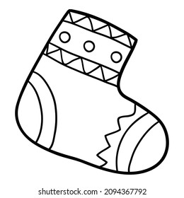 Coloring book for children, Christmas sock