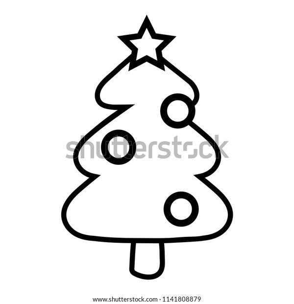 coloring book children christmas tree stock vector royalty