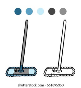 Coloring book for children, Cleaning Mop