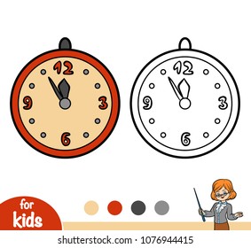 Coloring book for children, Clock