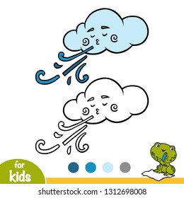 Coloring book for children, Cloud and wind