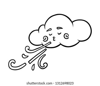 Coloring book for children, Cloud and wind