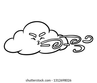 Coloring book for children, Cloud and wind