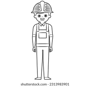 Coloring book for children, Construction Worker