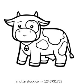 Coloring book for children, Cow