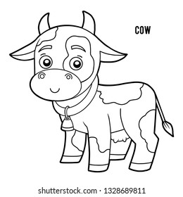 Coloring Book Children Cow Stock Vector (Royalty Free) 1328689811 ...