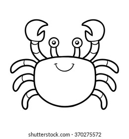 Coloring Book Children Crab Stock Vector (Royalty Free) 370275572 ...