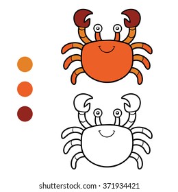 Coloring Book Children Crab Stock Vector (Royalty Free) 371934421 ...