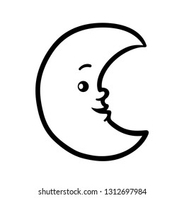 Coloring book for children, Crescent with a cute face