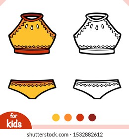 Coloring book for children, Crop halter women swimsuit