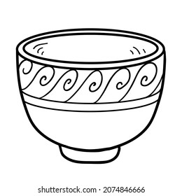 Coloring book for children, Cup with geometric pattern