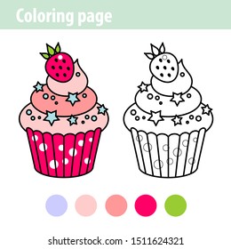 Coloring Book For Children, Cupcake