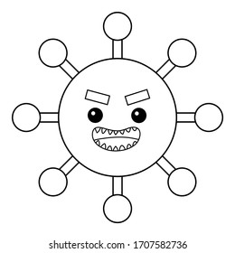 Coloring book for children, Cute bacteria and virus character