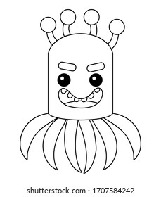 Coloring book for children, Cute bacteria and virus character