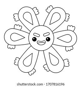Coloring book for children, Cute bacteria and virus character