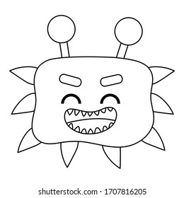 Coloring book for children, Cute bacteria and virus character