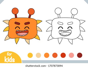Coloring book for children, Cute bacteria and virus character