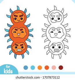 Coloring book for children, Cute bacteria and virus character