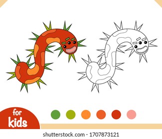 Coloring book for children, Cute bacteria and virus character