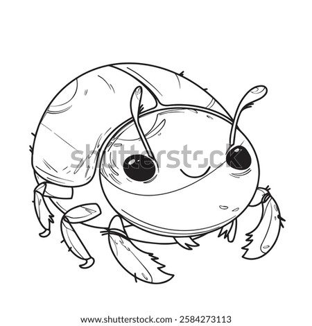 coloring book for children. cute bug. vector illustration in sketch style