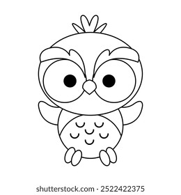 Coloring book for children, Cute cartoon character owl