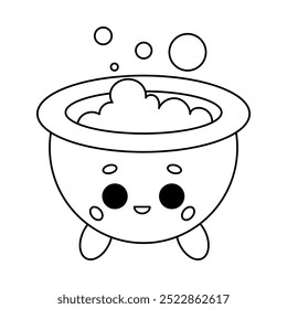 Coloring book for children, Cute character cauldron with potion