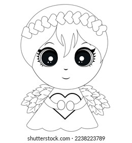 coloring book for children cute cupid