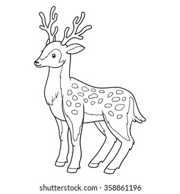 Coloring Book Children Deer Buck Stock Vector (Royalty Free) 358861196 ...