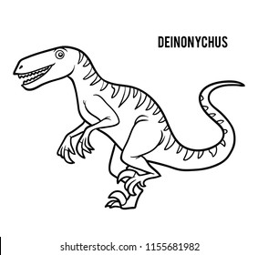 Coloring book for children, Deinonychus