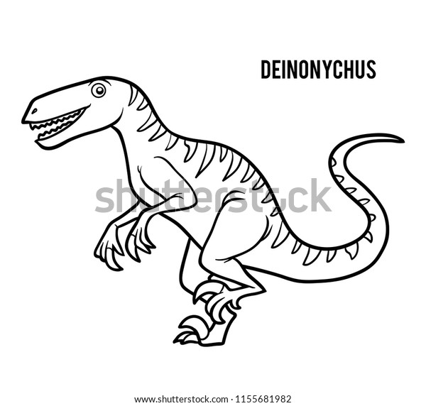 Coloring book for children, Deinonychus