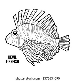 Coloring book for children, Devil firefish