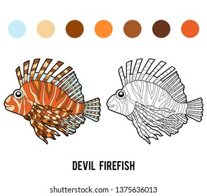 Coloring book for children, Devil firefish