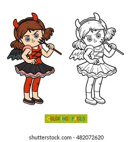 Coloring book for children, Devil girl