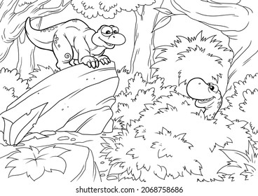 1,298 Dinosaur Clipart Black And White Images, Stock Photos & Vectors ...