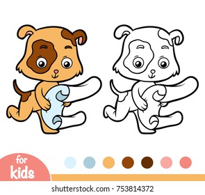 Coloring book for children, Dog