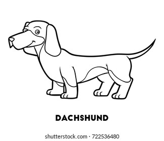 Colorante libro para niños, Perro raza: Dachshund