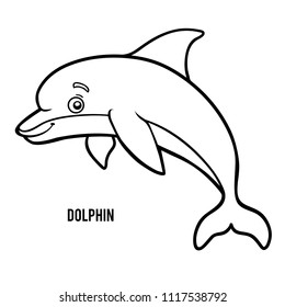 Coloring book for children, Dolphin