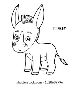 Coloring book for children, Donkey