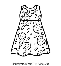 Coloring book for children, Dress with a flower pattern