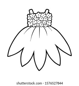 Coloring book for children, Dress with flowers