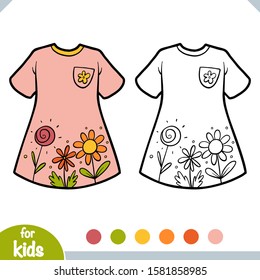 Coloring book for children, Dress with a flowers