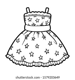 Coloring book for children, Dress with stars pattern