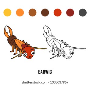 Coloring book for children, Earwig