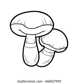 Coloring book for children. Edible mushrooms, greasers