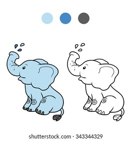 Coloring book for children: elephant