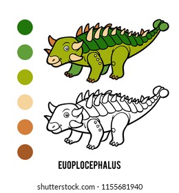 Coloring book for children, Euoplocephalus